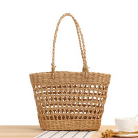 New Hollow Out Hand Woven Bag Holiday One Shoulder Straw Woven Bag Mori Leisure Beach Womens Bag