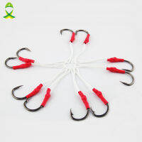 JSM 100ชิ้นล็อตตะขอตกปลาสแตนเลสพร้อมสาย PE สำหรับ Jigging Lure Assist Fish Hooks ปลาคาร์พ Fishing Tackle ขนาด10-100