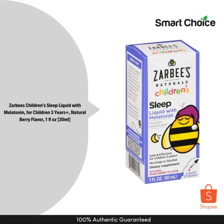 Zarbee's Children's Sleep Liquid with Melatonin for Children 3 Years+