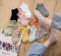 【hot sale】❀✿❒ D19 1 pair of Plain socks Mid height Candy colour socks Japanese Korean socks Ins style Cotton sock