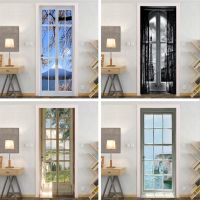 Window Film Door Sticker Glass Films 3D Natural Scenery Privacy Films Door Stickers Kitchen Office Home Decor Customized Pattern