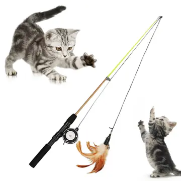 Cheap Cat Teaser Wands, Retractable Fishing Pole Wand Cat Teaser
