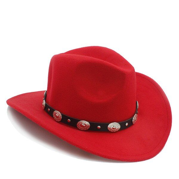 ผู้หญิงผู้ชายหมวกคาวบอยตะวันตกม้วนขึ้น-brim-cowgirl-แจ๊สหมวก
