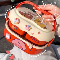 hot【cw】 Kawaii Cartoon Kids School Adults Office Plastic Bento Large Microwavable Food Boxes