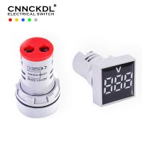 ☒∈◕ 22mm Protective Film Mini AC20-500V digital display LED Square Round Voltmeter voltage meter pilot light Signal Lamp indicator