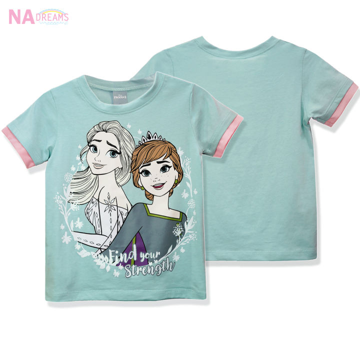 disney-frozen-เสื้อยืดคอกลม-เสื้อคอกลม-ผ้าคอตตอนสแปนเด็กซ์-ลายโฟรเซ่น-จาก-nadreams-เนื้อผ้าเกรดดี-นุ่มมาก