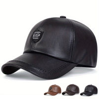 Mens Pu Leather Baseball Cap Fashionable Outdoor Waterproof Hat Womens Autumn and Winter Warmth Hats Trucker Hat Golf Caps Hat Gifts