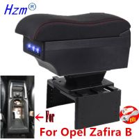 For Opel Zafira B Armrest Box For Opel Zafira B Car Armrest Interior Parts Center Storage box with USB LED light Pipe Fittings Accessories