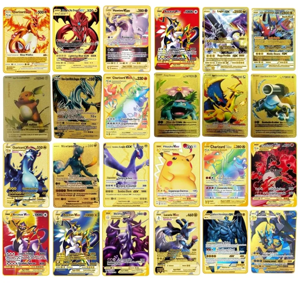 Spanish Pokemon Card Gold Metal Pokemon Card Spanish Hard Iron