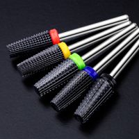 Black 5 in 1 Ceramic Nail Drill Bit For Electric Drill Machine 3/32 Shank Milling Cutter Fast remove Acrylic or Hard Gel