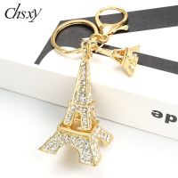 Rhinestone Inlaid Eiffel Tower Shape Keychain Fashion Creative Luxury Pendant Key Chain KeyRing Paris Tour Souvenir Jewelry Gift Key Chains