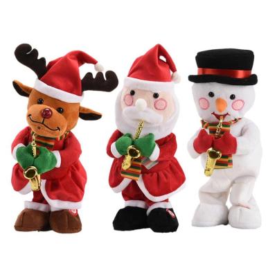 Christmas Singing Toys Christmas Plush Toys Plush Dolls with Music Dancing Glow Features Create A Christmas Mood for Amusement Park Early Education Center School there