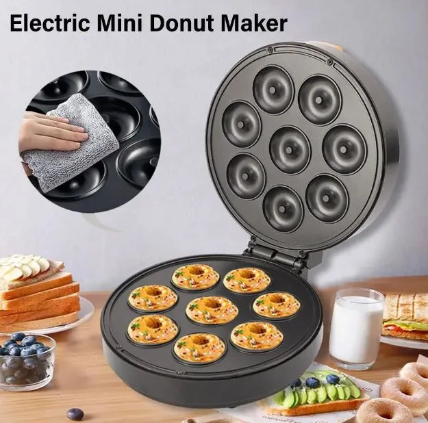  7-Holes Mini Donut Machine Electric Non-stick Donut