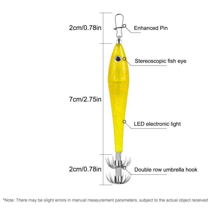 เหยื่อตกปลาหมึกเคลื่อนที่ไปมากลางคืนล่อตกปลากันน้ำตะขอปลาหมึก-led-3d-จำลองปลาหมึกปลาหมึกสำหรับน้ำเค็มน้ำจืด