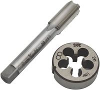 2 ชิ้น 9 / 16-32 Tap And Die Set HSS ด้านล่างเรียวขวามือเกลียวแตะและชุดแม่พิมพ์เกลียวกลม