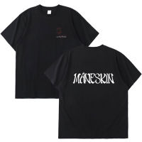 2023NewCoraline Maneskin Pirnt T Shirt European and American Fashion Black T-shirt Men Women Street Hip-hop Youth Short Sleeve Tee Man