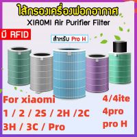 【มี RFID?ของแท้?สำหรับ แผ่นกรอง ไส้กรอง xiaomi รุ่น 1/2/2S/2H/2C/3H/3C/pro/4/4lite/4pro/pro H filter air purifier ไส้กรองเครื่องฟอกอากาศ แผ่นกรองอากาศ hepa+carbon กันฝุ่น PM2.5 แบคทีเรีย สินค้า OEM กรอง