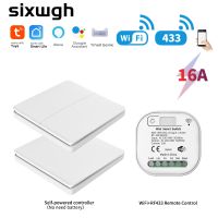 SIXWGH 16A WIFI Switch Smart Home Tuya App Remote Control Smart Timer Switch No Battery Light Switch Work with Google Home Alexa Power Points  Switche