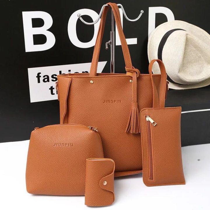 Lozzby 4in1 Fashion Korea Tote Bag Sling Bag | Lazada PH