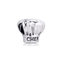 Fit celet 925 Sterling Silver Chef Hat Cooking Charms Metal Beads for Jewelry Making Berloques