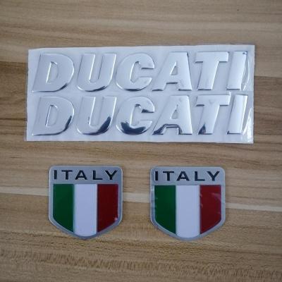 รถจักรยานยนต์3D สติกเกอร์โลโก้สำหรับ Ducati อิตาลีธง1200SR 821 796 696 1000 900 S4R S สีเงิน