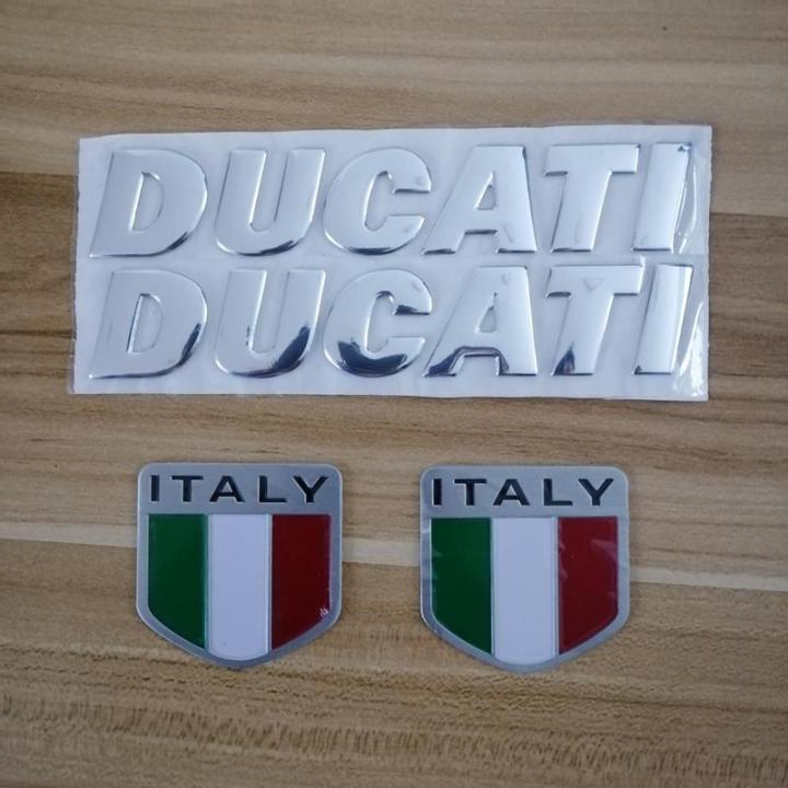 รถจักรยานยนต์3d-สติกเกอร์โลโก้สำหรับ-ducati-อิตาลีธง1200sr-821-796-696-1000-900-s4r-s-สีเงิน