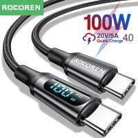 Rocoren PD 100W 5A สายเคเบิล Type C จอ LED USB อย่างรวดเร็วชาร์จ R สำหรับ POCO Samsung สายสายเคเบิลข้อมูล