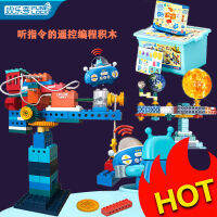 2023 Happy Guest Programming Building Blocks Mechanical Gear Remote Control Electric Childrens Programming Toys ประกอบอนุภาคขนาดใหญ่ 3-6 -ปี-เก่า