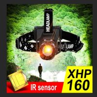 ไฟฉายคาดศีรษะ Led XHP160สว่างเป็นพิเศษไฟ Led ศีรษะ USB แบบชาร์จไฟได้หลอดไฟฉายแสงไฟฉายคาดศีรษะ18650ด้านหน้าหลอดไฟตกปลา