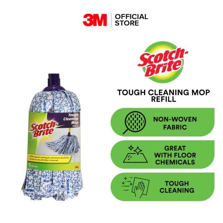 3M Scotch Brite Tough Absorbent Mop Refill, Printed nonwoven Polyvinyl