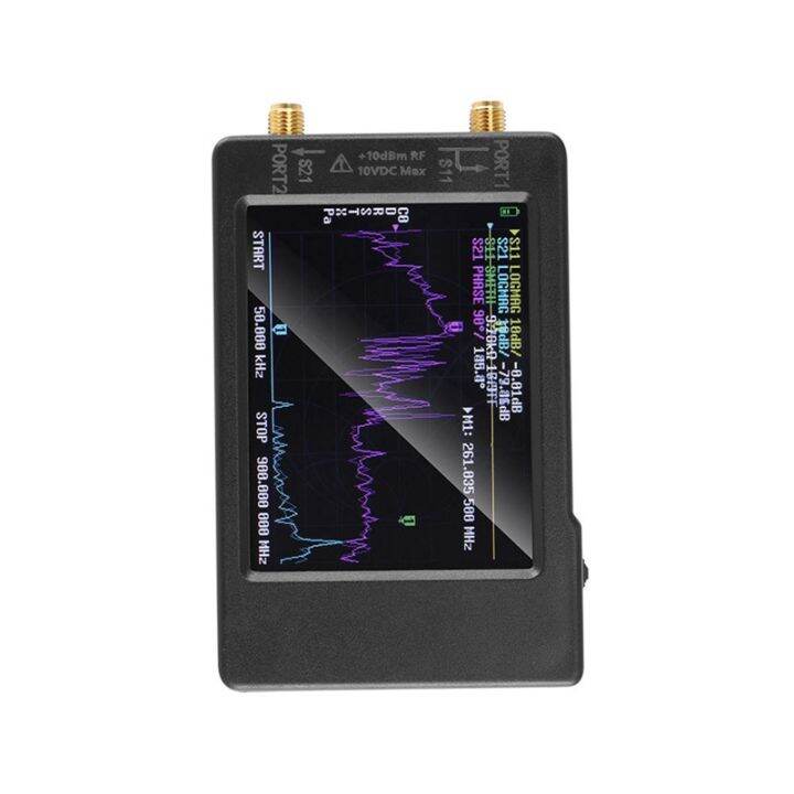 2-8-inch-nanovna-h-vector-network-analyzer-metal-network-analyzer-supports-50khz-900mhz-hf-vhf-uhf-antenna-network-analyzer