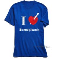 Custom Man Tshirt Youth T-Shirts I Love Transylvania Tops T Shirt All Cotton Short Sleeve Letter 80S Tee Shirts O Neck Wholesale