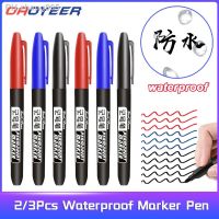 2/3 Pcs Permanent Marker Pen Waterproof Ink Fine Point Black Blue Red Oil Ink 1.5mm Round Toe Fine Color Art Marker Pens