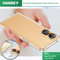 HANNEY สําหรับ OPPO Reno 8T 8 8Z 7Z 7 Pro 4G 5G เปลือกโทรศัพท์โปร่งใสเปลือกป้องกันเปลือกป้องกันการสั่นสะเทือนคริสตัลอะคริเลตฝาครอบด้านหลัง XSC-01