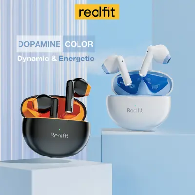 หูฟังบลูทูธ F2 Realfit TWS พร้อมสเตอริโอรอบทิศทาง3D หูฟังไร้สายกีฬากันเหงื่อ AI ENC สำหรับการโทร หูฟังบลูทูธ F2 Realfit TWS พร้อมสเตอริโอรอบทิศทาง3D หูฟังไร้สายกีฬากันเหงื่อ AI ENC สำหรับการโทร