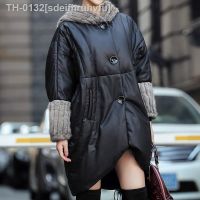 ✥✜✾ sdeifhruhvfu Casaco de pele vison para mulheres casaco quente couro natural outwear solto elegante manga curta médio longo jaqueta inverno