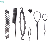 ?【Lowest price】YUE 6ชิ้น เซ็ตทรงผม braiding Tools Pull-Through hair Needle dispenser hair comb