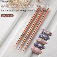 3Pcs Nail Art Liner French Stripe Brush UV Gel Brushes Painting Drawing Manicure Pen Tools 7/9/11mm