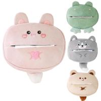 Cute Tissue Box Cover Portable Soft Plush Armrest Paper Organizer Convenient Car Tissue Paper Dispenser Multifunctional Napkin Holder Wipes Case for Home Nursery and Car very well