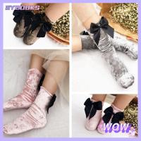 SYBOOKS Retro Cute Winter Warm Velvet Socks Big Bow Knot Anklet Hosiery Stocking