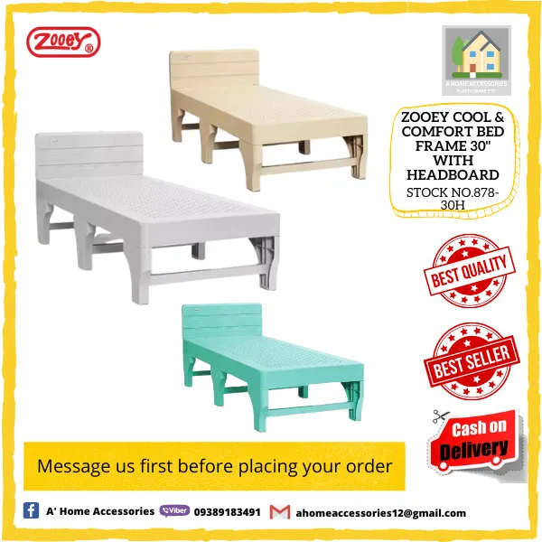 Zooey Bed Frame With Headboard 30inches green beige