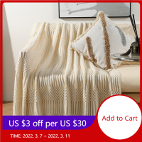 Nordic Knitted Blanket Travel Blanket Grey Khaki Sofa Throw Blanket with Tassels Air Condition Blankets 110x160cm110x200cm