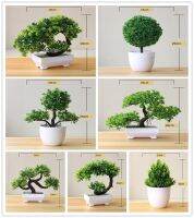 Artificial Plants Potted Bonsai Green Small Tree Plants Fake Flowers Potted Ornaments for Home Garden Decor Party Hotel Decor Electrical Connectors