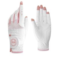 New Product 1Pair Golf S Super Fiber Cloth Breathable Exposed Fingers Wear Resistant Anti Slip Color Blocking Soft Durable For Women