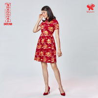 Women - Shanghai Dream Cotton Satin Dress with Sleeves เดรสคอจีนสำหรับผู้หญิง - ลายมังกร ตัดเย็บด้วยผ้าคอตตอนซาติน * ผิวผ้าเงาเล็กน้อยจากการทอแบบพิเศษ *