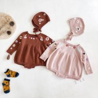 [COD] ins2022 autumn baby girl flower hand embroidery long-sleeved romper jumpsuit