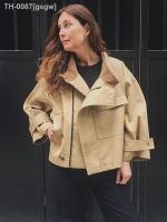 ▲❁ gsgw Jaqueta blusão de manga comprida feminina Monocromática Bolso Moda elegante Escritório Designer vintage Curto Senhora Outerwear Outono