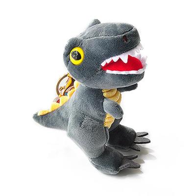 13CM Cute Cartoon Dinosaur Plush Toy Pendant Super Soft Stuffed Doll Pendant with Metal Keychain