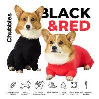 CH3 CHUBBIES NylonDEVIL Red-Black UPF50+ Onesies ชุดกันขนร่วงสัตวเลี้ยง เสื้อสุนัข กันขนร่วงหมาในบ้าน รถ ป้องกันเลียแผล