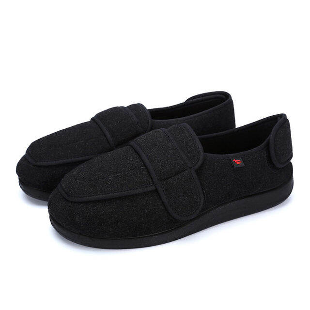 Mens extra wide velcro slippers sales
